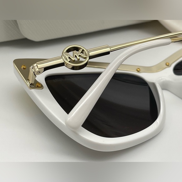 Michael Kors White Gold Crystal Cat Eye Sunglasses - Picture 16 of 16